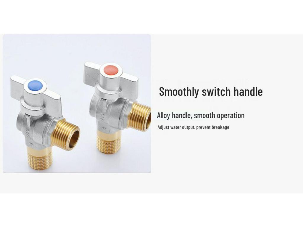 All-Copper Large Flow Angle Ball Valve for Hot/Cold Water & Gas Heaters, 4-Point Switch