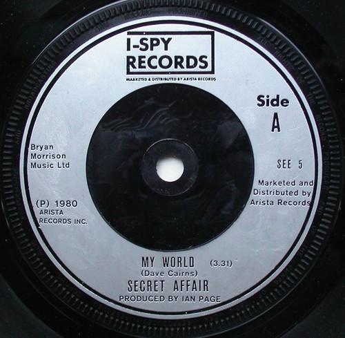 

7inch Record SECRET AFFAIR - My World SEE5 I-Spy Records 1980 UK Rock Used