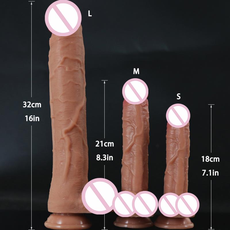 Realistic Ve And Plump Testicle Silicone Simulation Thick Dildos Anal Plug Dildo With Powerful Suction Cup Sex Toys For Women