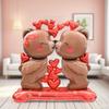 1pc 59inch Large Standing Couple Love Brown Bear Balloon Valentine's Day Themed Party Birthday Weddings Anniversaries Decoration