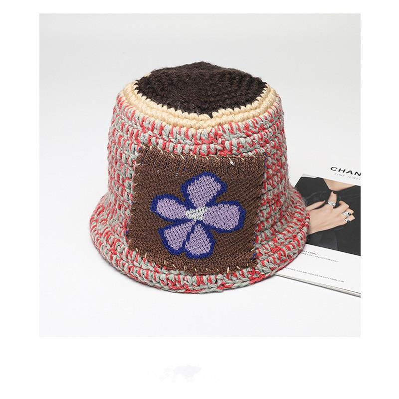 Hat Versatile Style Retro Sweet Womens Warm Knitted Fishermans Hatscaps