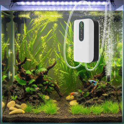 Single/Double Hole Aquarium Oxygen Pump Dual-Purpose Rechargeable USB Oxygen Pump Waterproof Ultra Silent Portable Air Pump