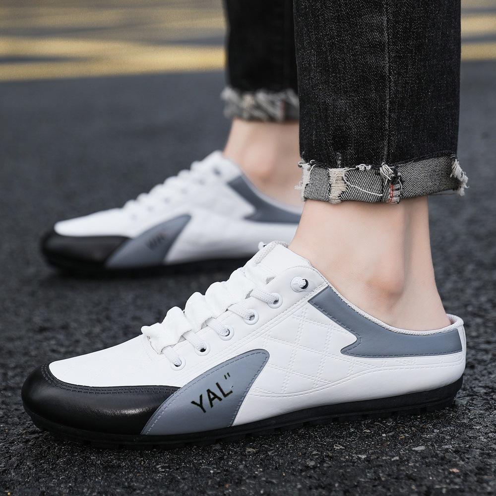 Foreign Trade Large Size Men's Shoes Spring Half Slippers Men's Casual Breathable Korean Version Trend Lazy One Pedal Doudou Shoes