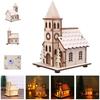 Christmas LED Light Wooden House Luminous Cabin Merry Christmas Decorations For Home DIY Xmas Tree Ornaments Kids Gift New Year
