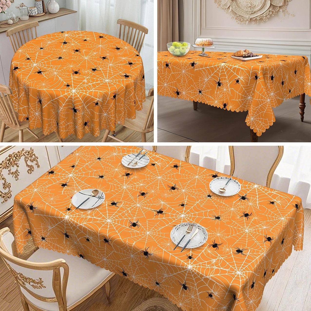 1 Gothic Skull Tablecloth - Vintage Black Polyester Fabric, Complex Skull Pattern Fits Long Round Tables Round tablecloth-152x152cm