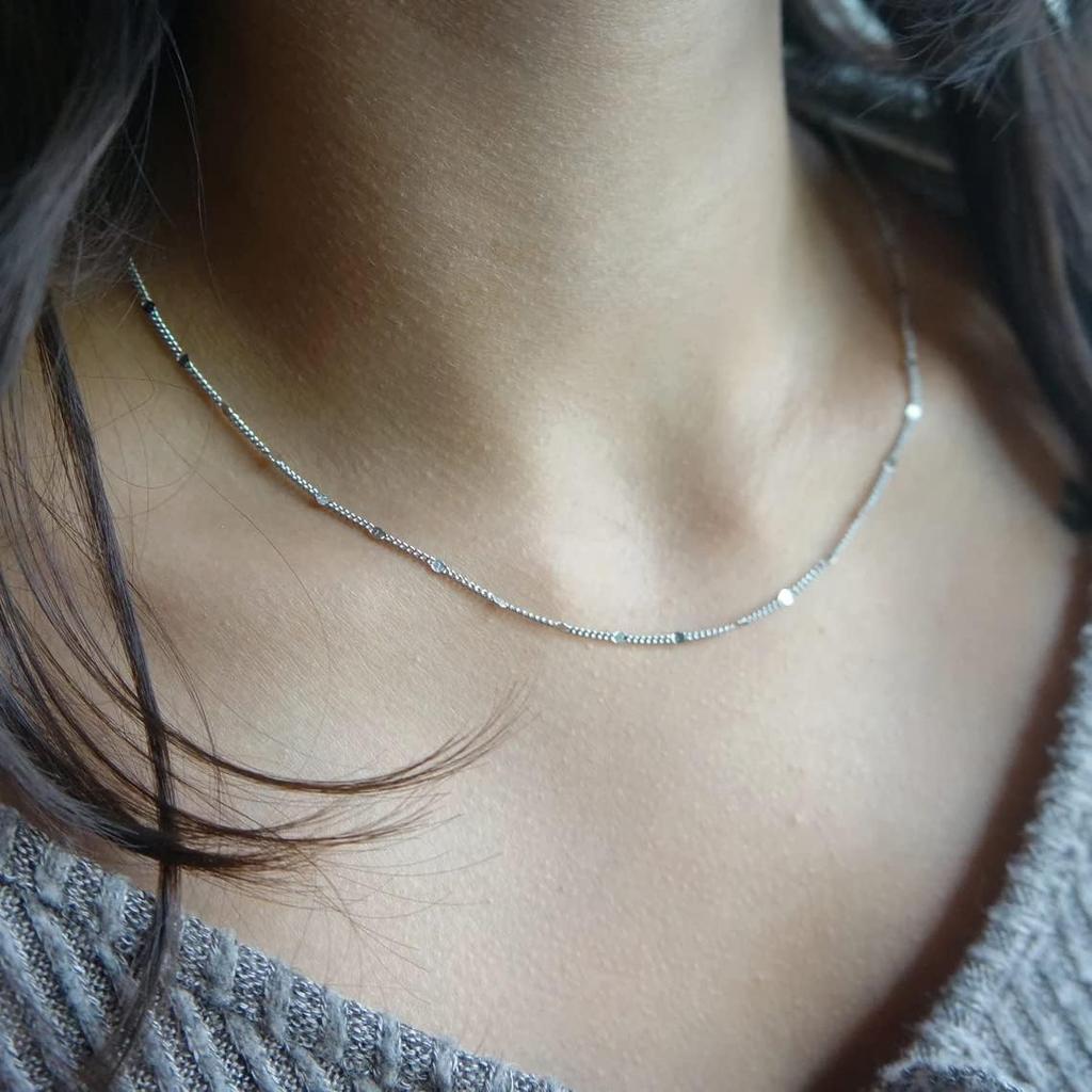 Necklace for Stainless Chain For Everyday Comes with Gift Box [Hothrty] Women, Chain, Steel, Thin, Necklace, Silver, Gold, Cute, Simple, Stylish, Use,