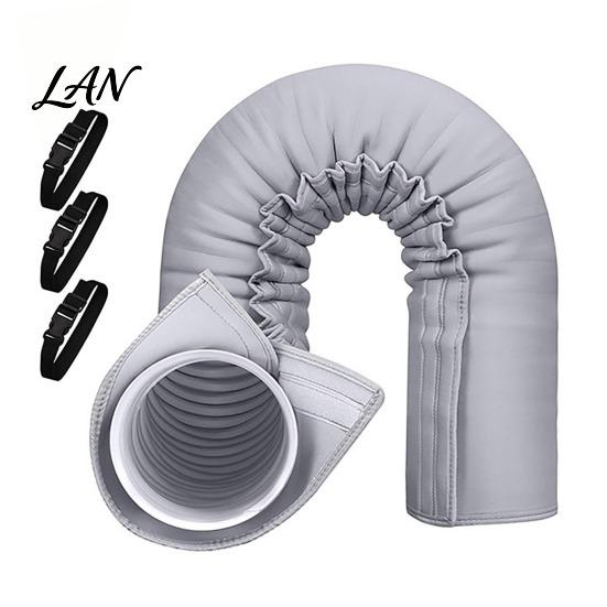 Washable Hose Insulation Sleeve 2Pcs Air Conditioning Exhaust Cover with 6 Straps, Reduce Heat & AC Pipe Shield Improve Cooling Efficiency,
