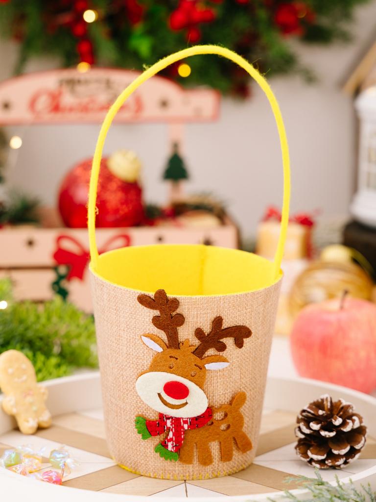 1PC Christmas Decorations Creative Cartoon Candy Bags Kids Gift Bags Festive Atmosphere Decoration Bucket
