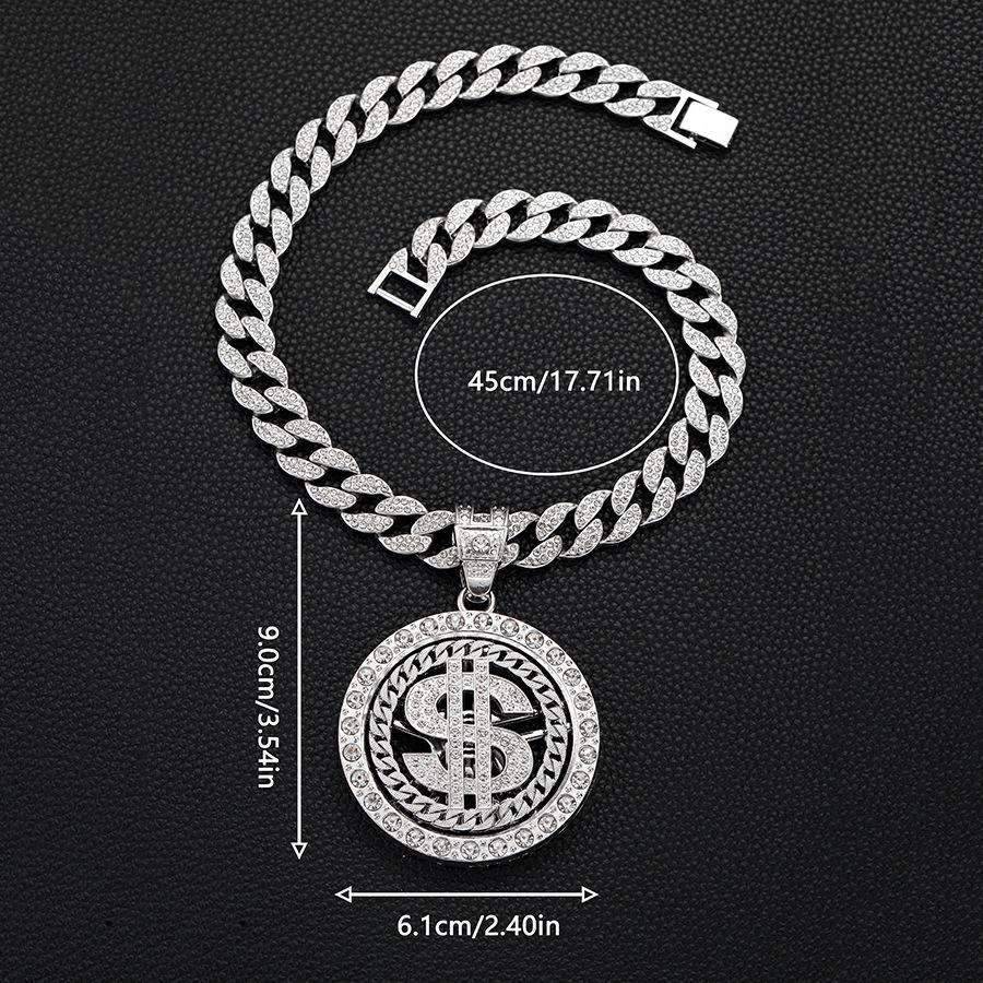 Hip Hop Stijl Dollarvormig Hanger Cubaanse Ketting Halsketting