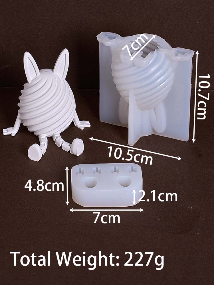 

3D Cute Striped Rabbit Silicone Candle Mold DIY Easter Bunny Crafts Making Plaster Resin Assembly Casting Molds Home Holiday Dec