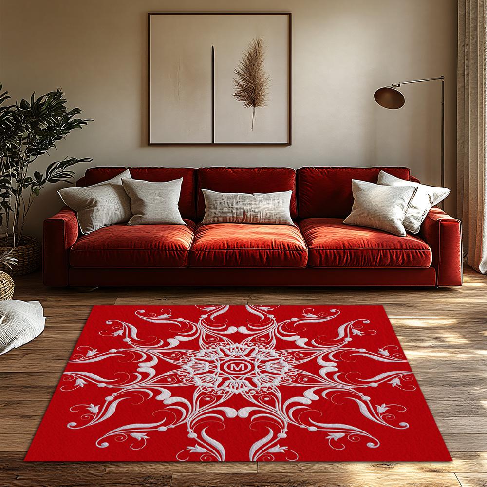 Vintage Persian Area Rug Non Slip Washable Floor Mat Living Room Home Decor Bohemian Carpet Modern Abstract Pattern Red