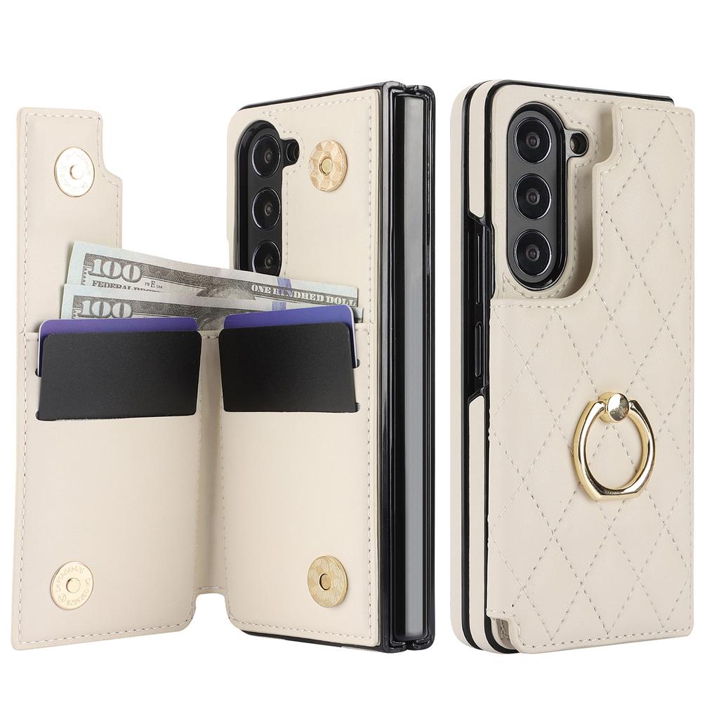 Luxus Leder Ring Wallet Kartenhalter Handyhülle für Samsung Galaxy Z Fold 7 6 5 4 mit Ständer Schutzhülle