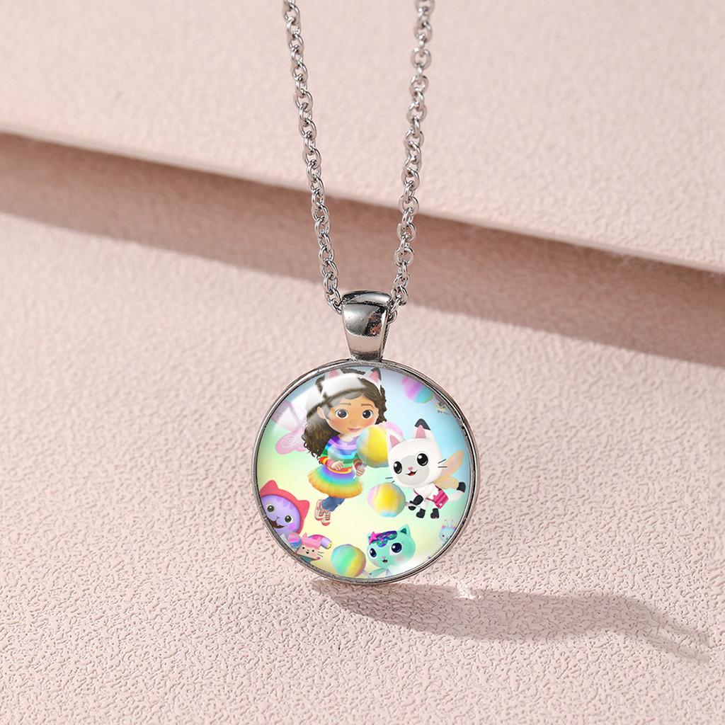 Gabbys Puppenhaus Geometrische Legierungskette mit buntem Edelsteinanhänger für alle Stile