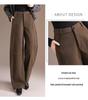 High-Waisted Slim Cut Crooked Leg Women's Winter 2025 High-End Fashion Loose Straight-Leg Pants with Waistband