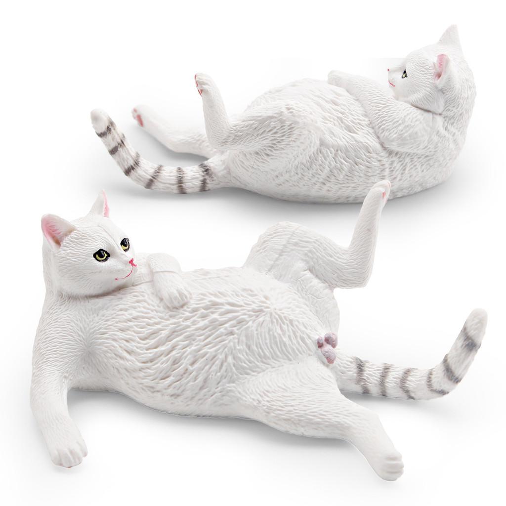 Kids Pet Cat Model Toy Pvc Realistic Drinking Cat Decor For Home And Play