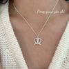 Su Chuang S925 Sterling Silver Twisted Rope Heart Necklace for Women - Elegant Sweet Design, High-End Collarbone Chain.
