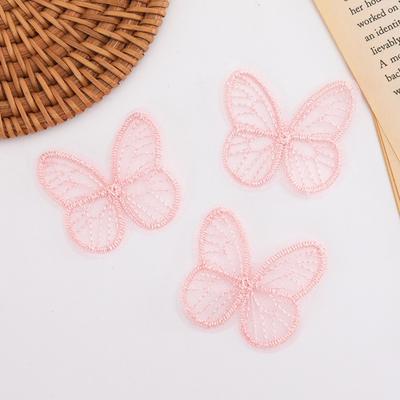 100 sztuk 4,5 cm Haftowane Koronkowe Aplikacje Motyle 3D DIY Ręcznie robione Siatkowe Łatki Motyle Marzycielskie Dekoracje do Szycia