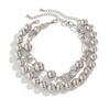 Szykowny dwuwarstwowy naszyjnik z koralików Elegancki choker Naszyjnik z koralikowym wisiorkiem Wyrazisty łańcuszek na szyję dla miłośników mody