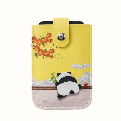 New Panda Snap Button Pull-Tab 1pc Compact Ultra-Thin Mini Ins-Style Design Card Holder for Women