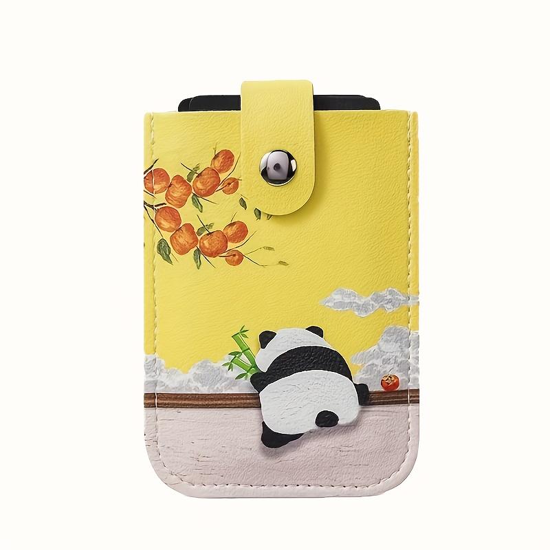 New Panda Snap Button Pull-Tab 1pc Compact Ultra-Thin Mini Ins-Style Design Card Holder for Women