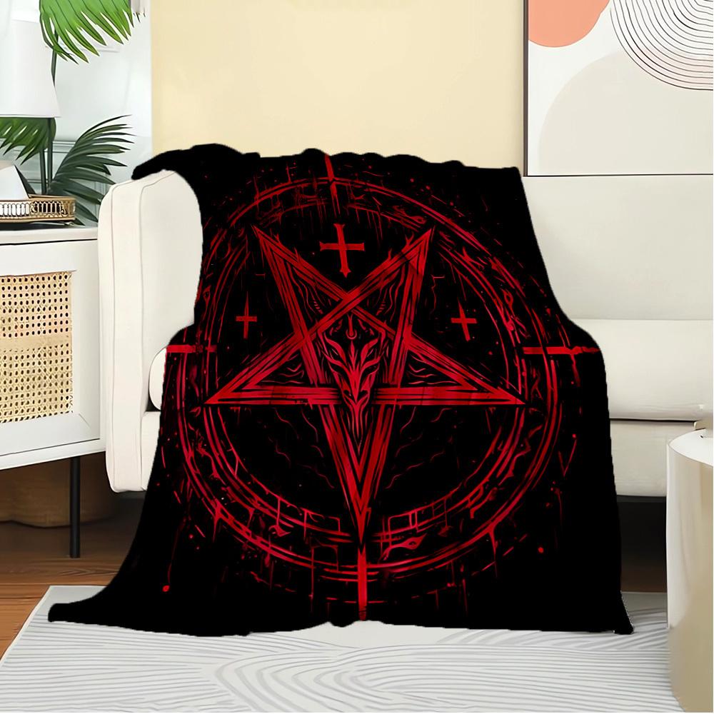 1pc Occultism,Symbolism,Esoteric Print Flannel Blanket Suitable for All Seasons, Perfect for Home, Travel, or Camping  26