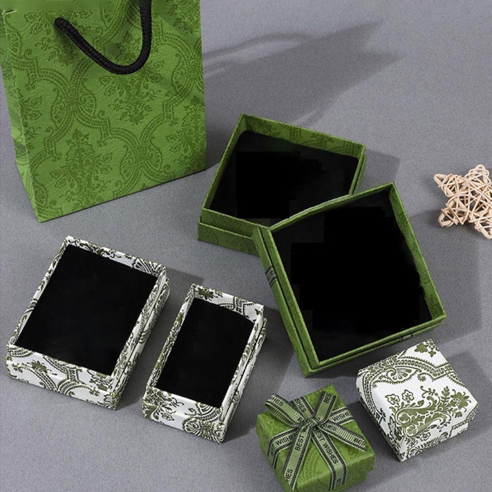 Matcha Green Gift Box Bow Ring Box Fashion Necklace Packaging Box  Luxury Packaging
