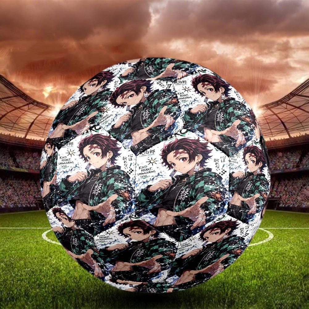Demon Slayer Print Size 5 Soccer Ball, Standard Match Football for Sports Game and Team Practice, Ideal Gift for Soccer Fans