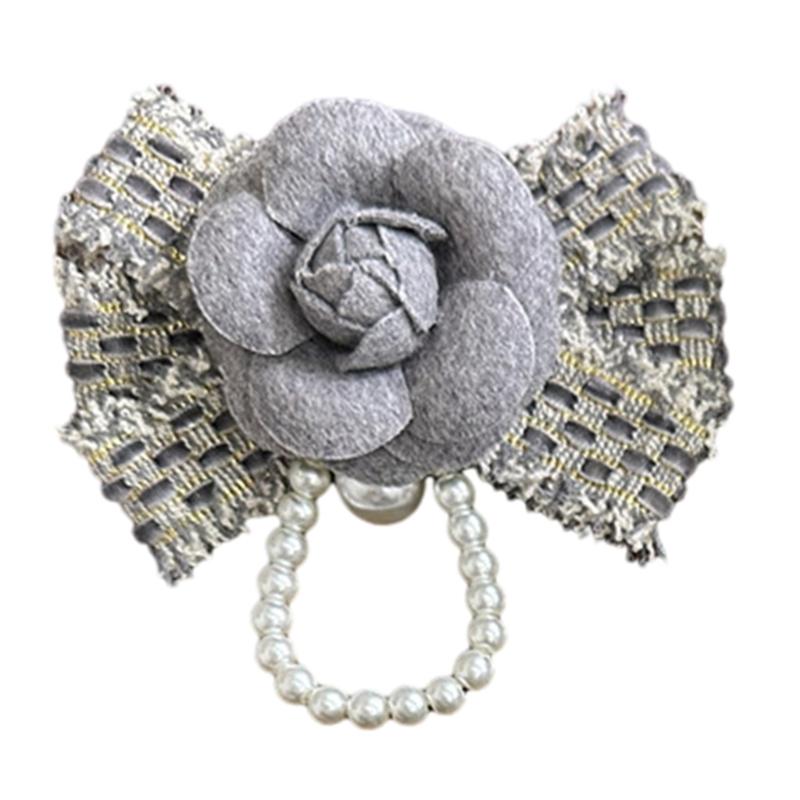 Schleife Kamelie Perlen Brosche Stilvolle Blütenförmige Anstecknadel Ethnischer Stil Reversnadeln Festliches Weihnachtsgeschenk für Sie