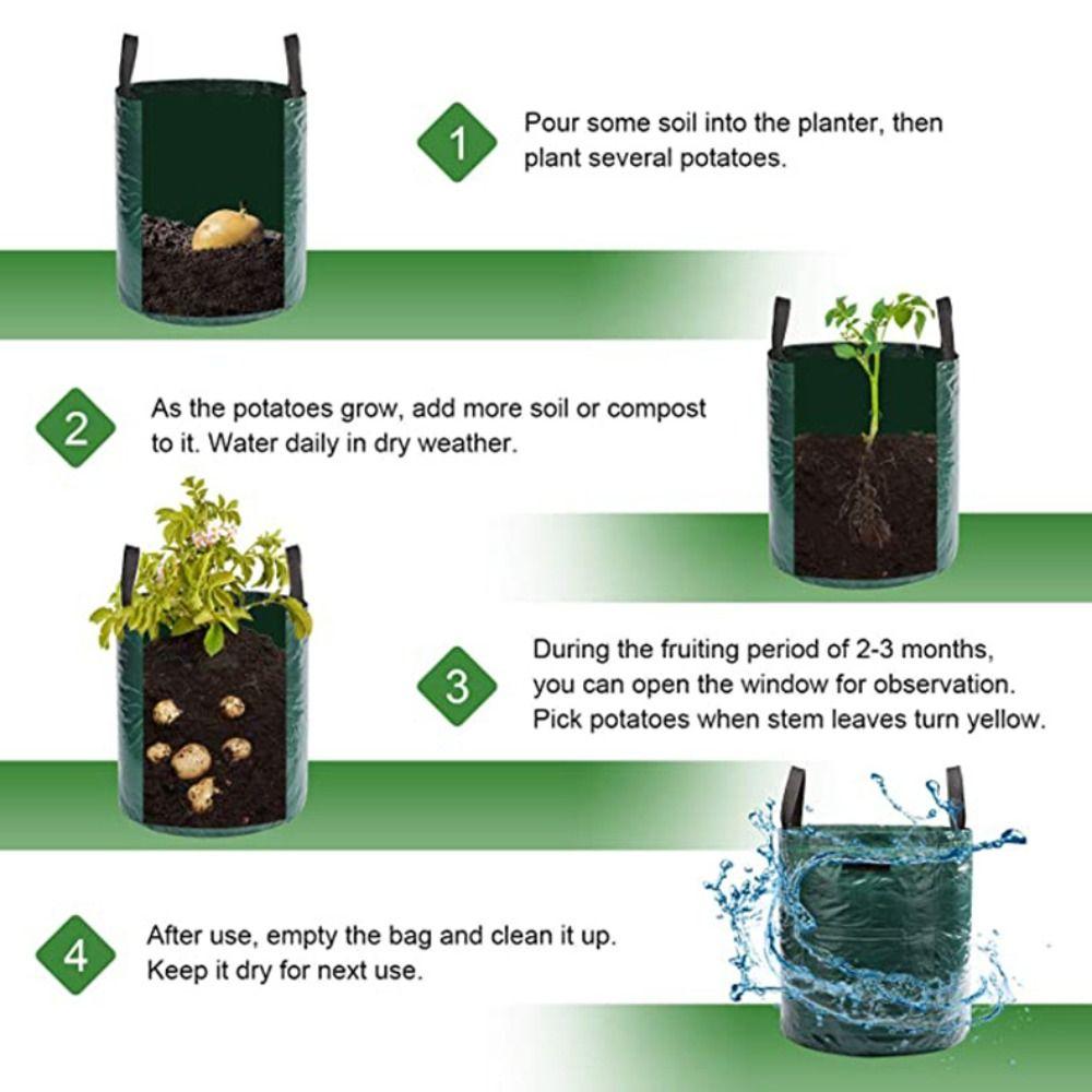 With Handles Growing Bag PE Planting Nursery Pot Flower Plant Pot Vegetable Tomato Potato Flower