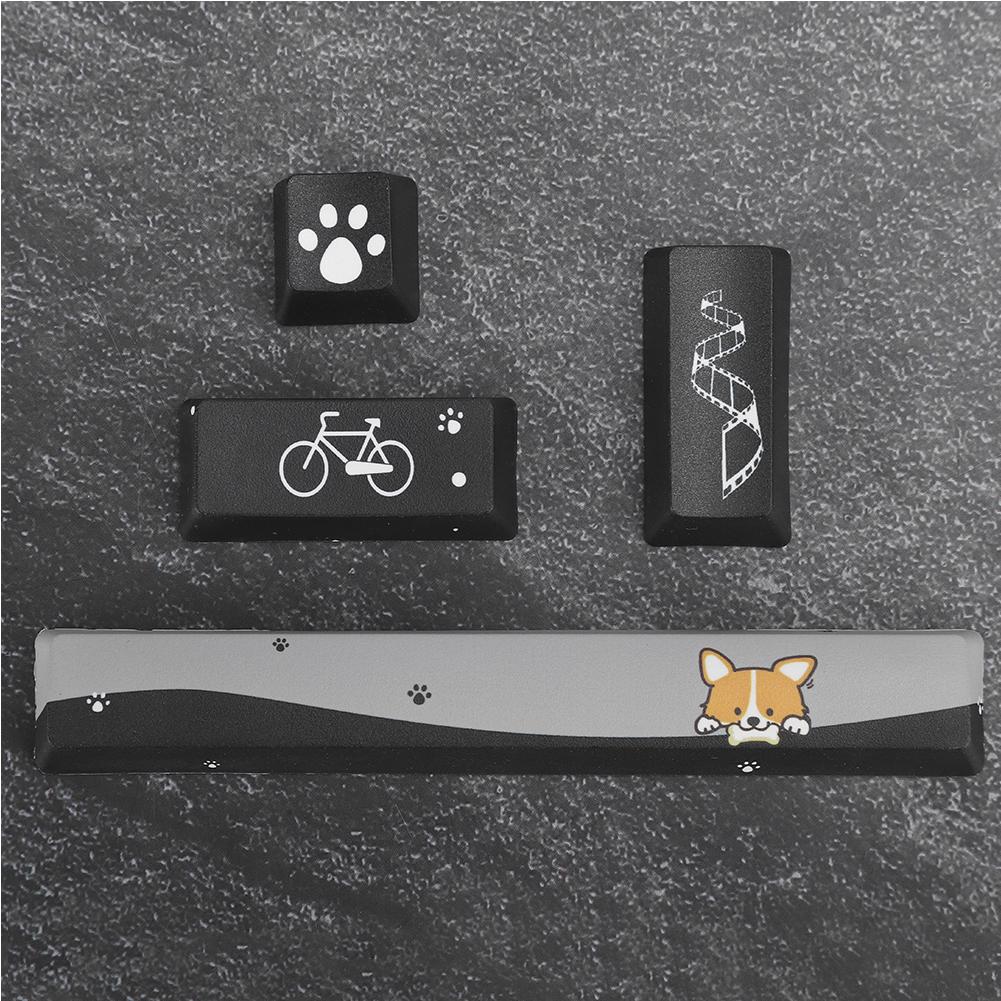 DIY Mini Black Dogs Pattern Keycaps SpaceEScEnterNumpad Enter Keycap for Mechanical Keyboard(Mini