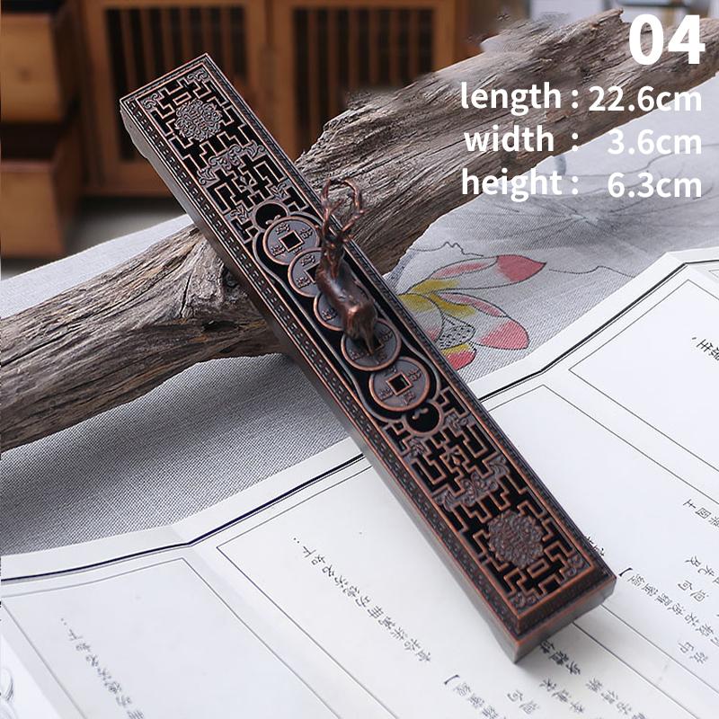 Creative Retro Black Wooden Incense Holder Home Office Incense Burner Carving Censer Box Traditional Chinese Type Wood Handmade