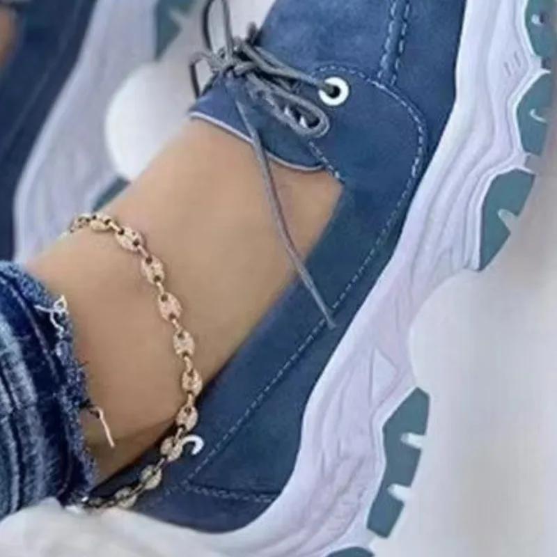 New Women Sneakers Platform Casual Breathable Sport Design Vulcanized Shoes Fashion Tennis Female Footwear 3-5cm