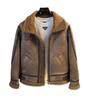 Winter 2025 Men's Fashionable Thickened Velvet Motorcycle Jacket - Long-Sleeved, Warm Lapel Design
