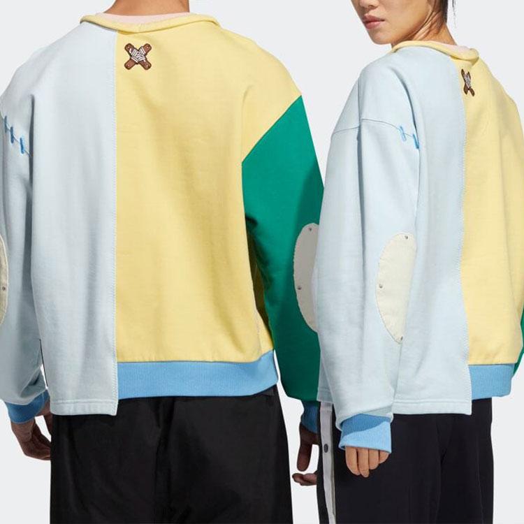 Adidas Originals X Melting Sadness Puppet Series Asymmetric Hem Patchwork Sweatshirt Unisex Tops Mixed-Colors HC0348