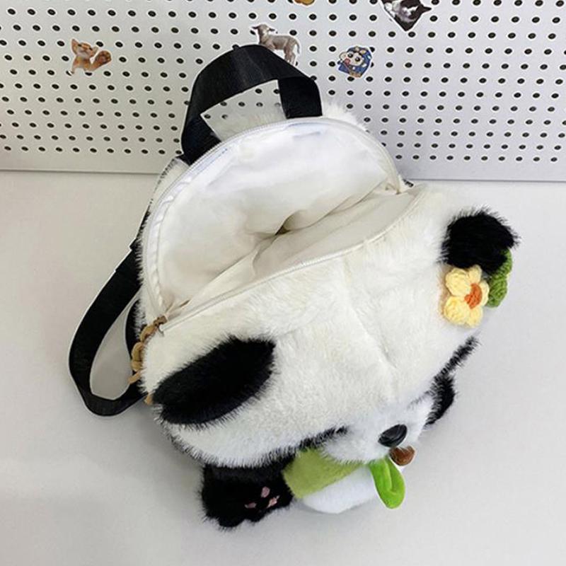 Cartoon Panda Plush Large Capacity Multi Purpose Backpack Student Children Comfort Schoolbag