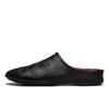 Luxus Designer Halbschuhe für Herren Leder Backless Loafers Slipper Herren Semi-Drag Freizeitschuhe Atmungsaktive Sommer Slip-On Flats