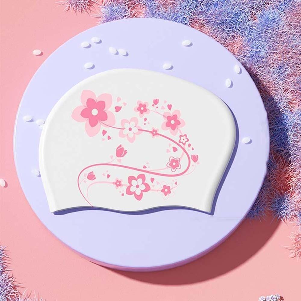 Soft Flower Swim Headgear Thicken Design Snorkeling Cap  Prevent Chlorine Irritation