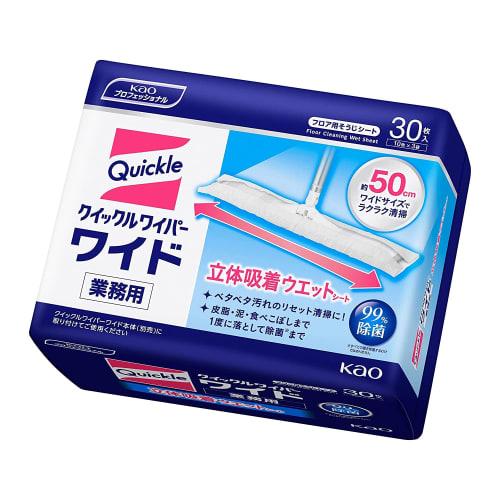 Kao Quickle Wiper 3D Absorbent Wet Wipes, Wide Size, 30 Sheets x 4 Packs