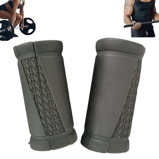 1 Pair Angled Barbell Grips Ergonomic Rotating Weightlifting Handles Reduce Joint Stress
