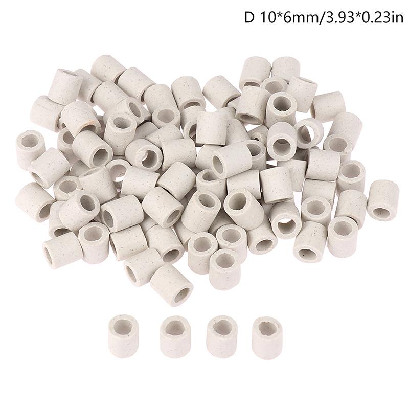 100 Stück Keramikrohr mit Einzelbohrung, hochtemperaturbeständig, Isolierrohr, elektronisches Kabelbündel, Porzellanbuchse