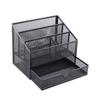 Desk Organiser Metal Mesh Office Table Organiser with Drawer for Books Pens Stapler Folder Clips Notes