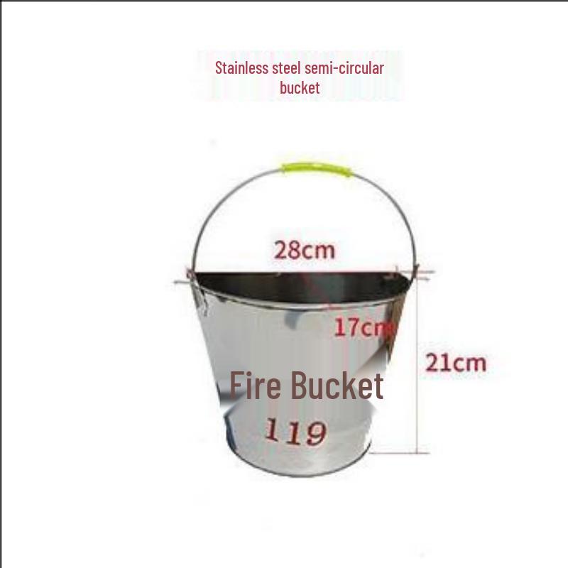 Lieve Stainless Steel Semi-Circular Fire Sand Bucket 1