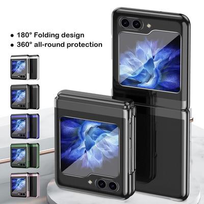 Plating Bumper Transparent Case für Samsung Galaxy Z Flip 6 5 4 3 5G Schützende stoßfeste leichte ultradünne Abdeckung