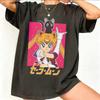 Camiseta Gráfica de Anime Sailor Moon Retro de los 90 Verano Algodón Unisex para Mujer Ropa Urbana Tendencia Casual Manga Corta Camiseta para Pareja Hip Hop
