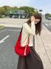 Korean Style Large Capacity Corduroy Shoulder Crossbody Bag - Simple & Fashionable Underarm Design