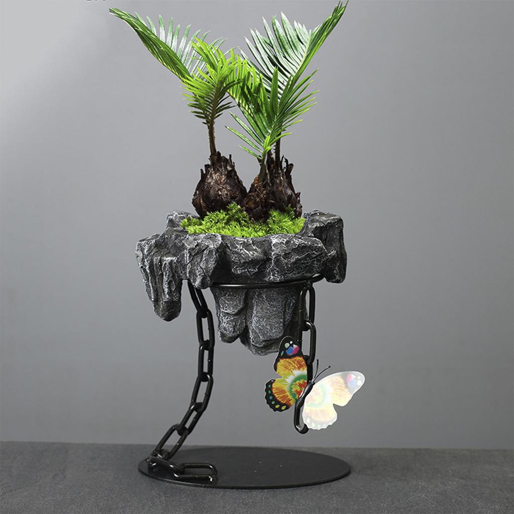 Iron Chain Suspended Flower Pot Metal Flower Container Organizer Accessory for Festival Holiday New Year Party Supplies