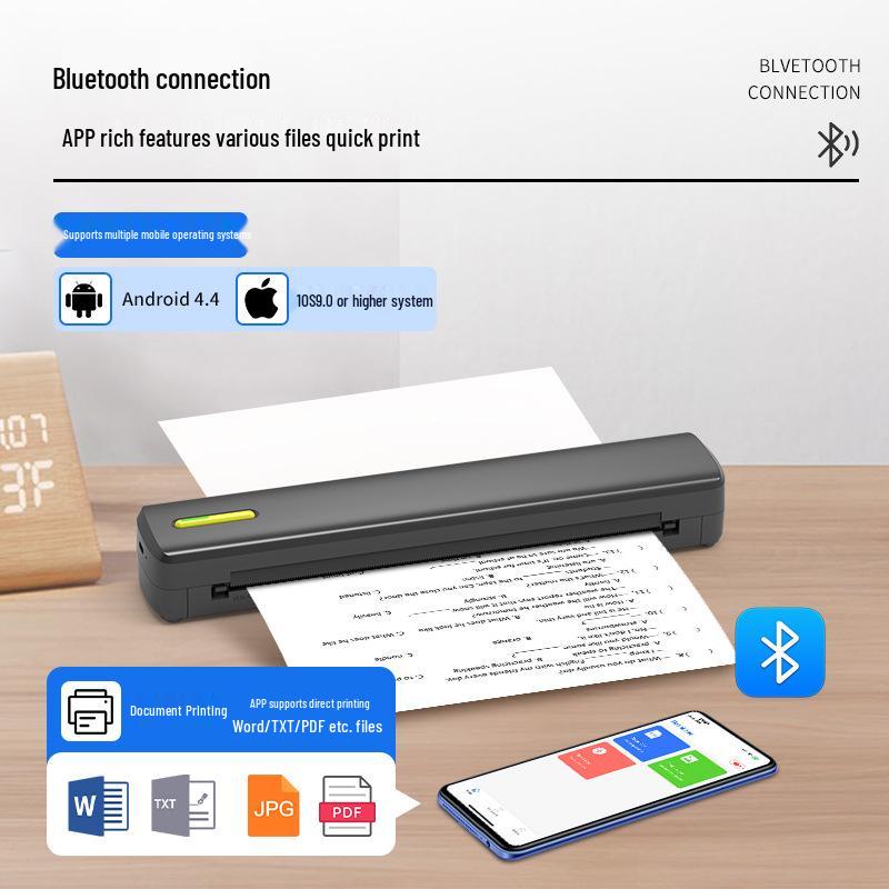 HZTZ-A4XY Portable A4 Bluetooth Thermal Printer: Wireless, Phone-Compatible, Ideal for Home & Tattoo Printing, Hot Seller