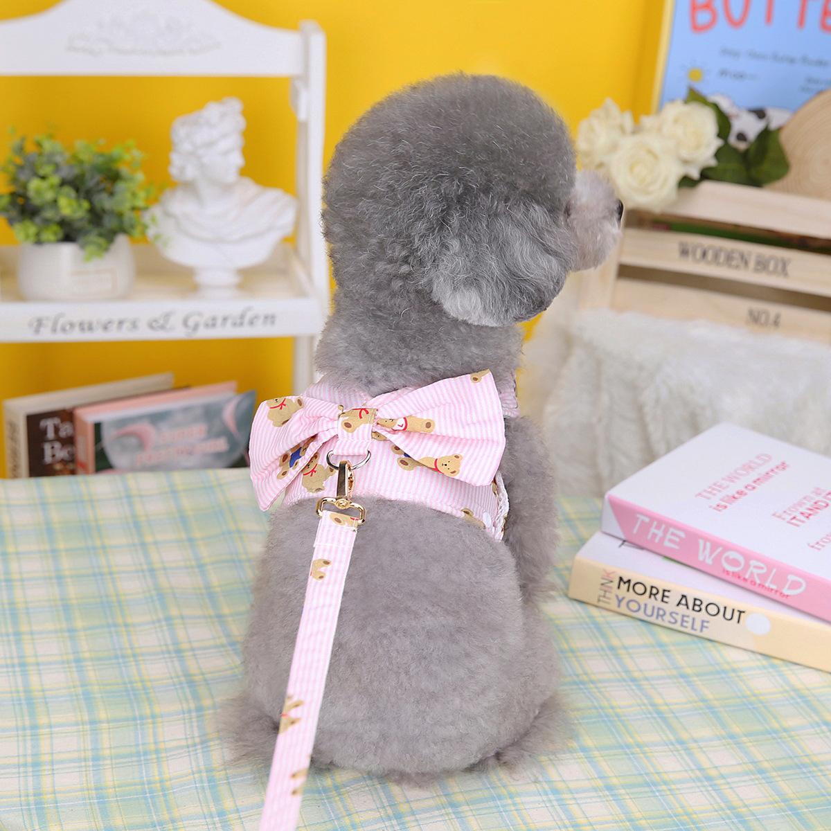 

Пара нагрудных ремней, веревка, одежда для домашних животных, одежда для щенков, весенне-летняя одежда для плюшевых домашних животных, одежда на груди сзади L розовый