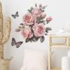 Romantic Rose Butterfly Bedroom Porch Beautify Decorative Wall Stickers Self-adhesive