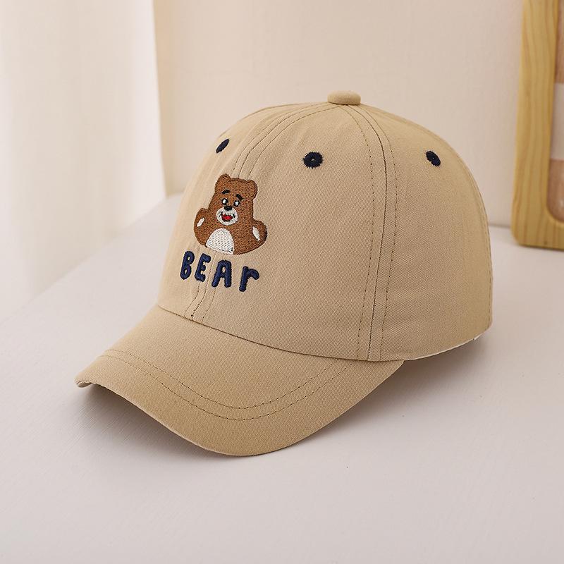 Korean Cartoon Bear Baseball Cap for Kids - Spring Sunshade Hat for Boys & Girls
